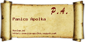 Panics Apolka névjegykártya